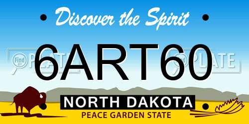 6ART60 North Dakota License Plate