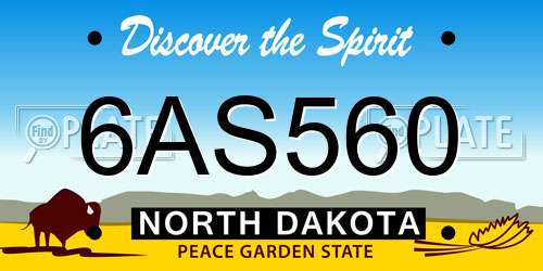 6AS560 North Dakota License Plate