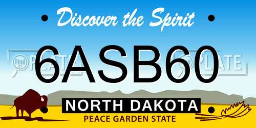6ASB60 North Dakota License Plate