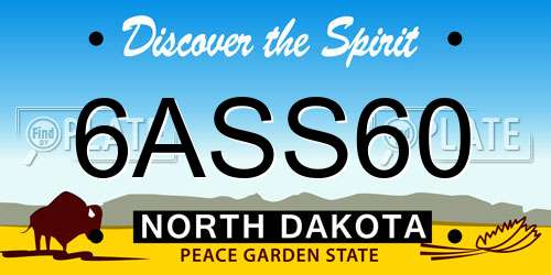 6ASS60 North Dakota License Plate