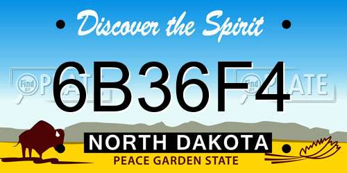 6B36F4 North Dakota License Plate