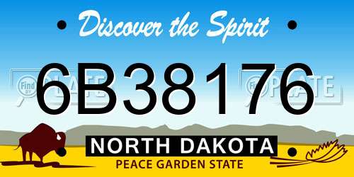 6B38176 North Dakota License Plate