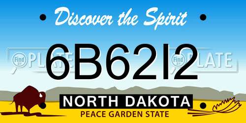 6B62I2 North Dakota License Plate