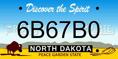 6B67B0 North Dakota License Plate