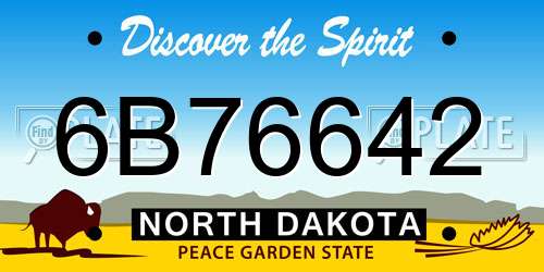 6B76642 North Dakota License Plate