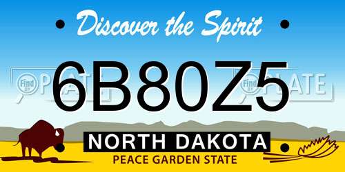 6B80Z5 North Dakota License Plate