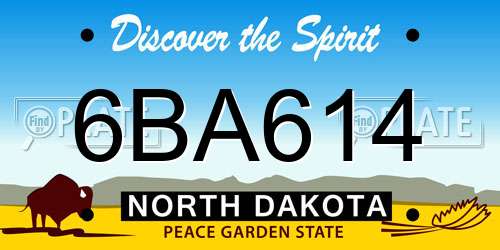 6BA614 North Dakota License Plate