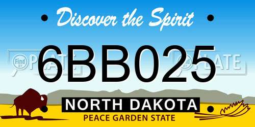6BB025 North Dakota License Plate