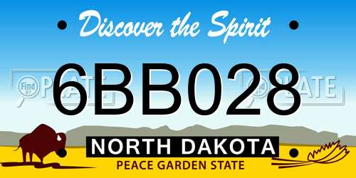 6BB028 North Dakota License Plate