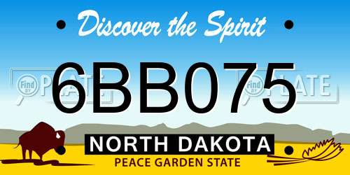 6BB075 North Dakota License Plate