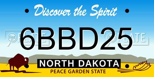 6BBD25 North Dakota License Plate
