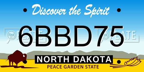 6BBD75 North Dakota License Plate