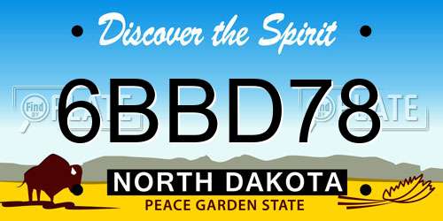 6BBD78 North Dakota License Plate