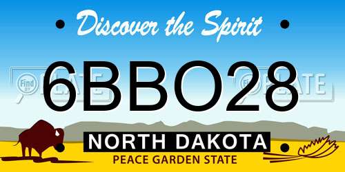 6BBO28 North Dakota License Plate