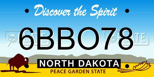 6BBO78 North Dakota License Plate