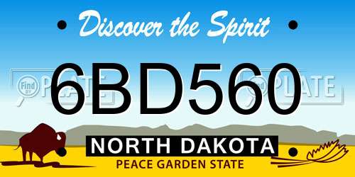 6BD560 North Dakota License Plate