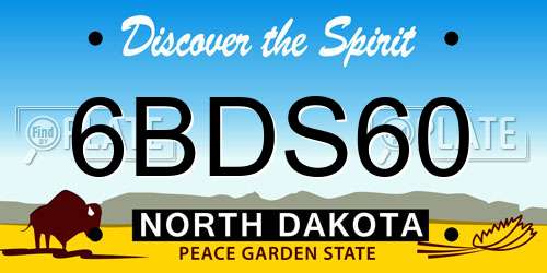 6BDS60 North Dakota License Plate
