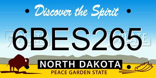 6BES265 North Dakota License Plate