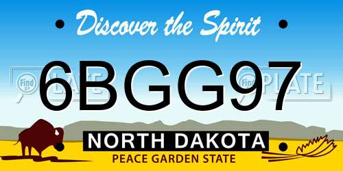 6BGG97 North Dakota License Plate