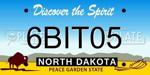 6BIT05 North Dakota License Plate