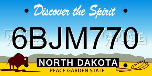 6BJM770 North Dakota License Plate
