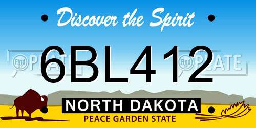 6BL412 North Dakota License Plate