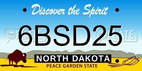 6BSD25 North Dakota License Plate
