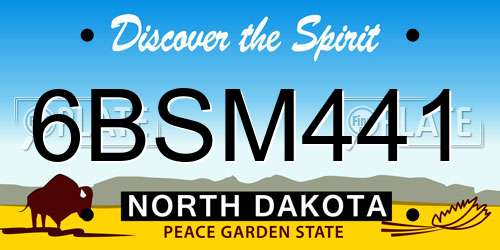 6BSM441 North Dakota License Plate