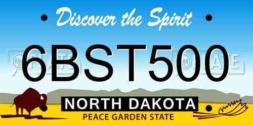 6BST500 North Dakota License Plate