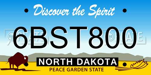 6BST800 North Dakota License Plate