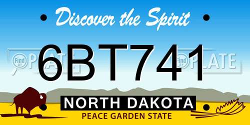 6BT741 North Dakota License Plate