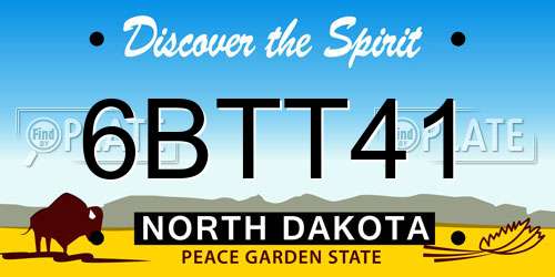 6BTT41 North Dakota License Plate