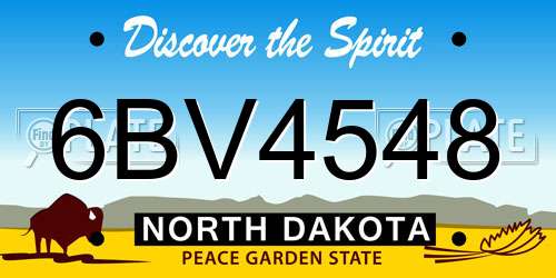 6BV4548 North Dakota License Plate