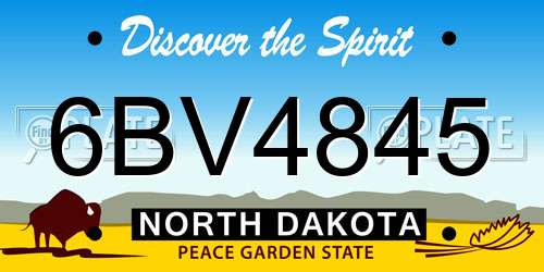 6BV4845 North Dakota License Plate