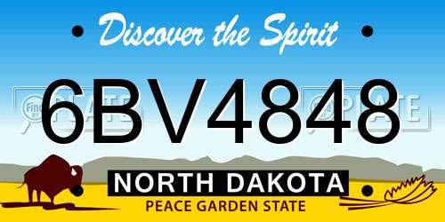 6BV4848 North Dakota License Plate