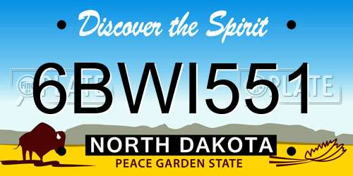 6BWI551 North Dakota License Plate