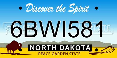 6BWI581 North Dakota License Plate