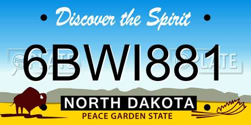6BWI881 North Dakota License Plate