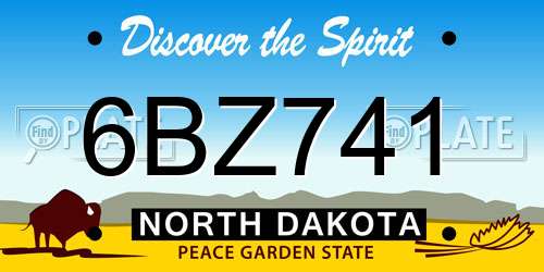 6BZ741 North Dakota License Plate