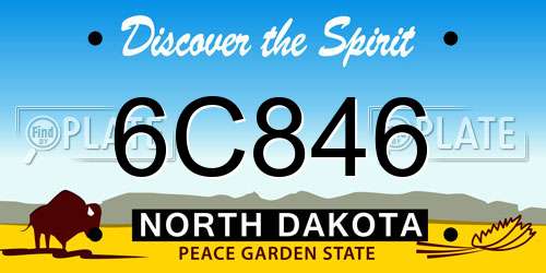 6C846 North Dakota License Plate