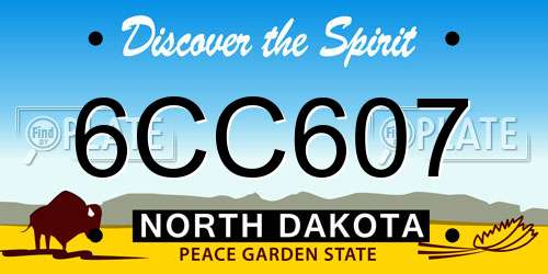 6CC607 North Dakota License Plate