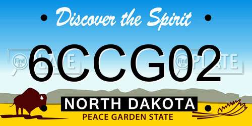 6CCG02 North Dakota License Plate