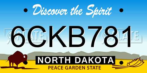 6CKB781 North Dakota License Plate