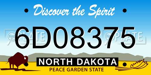 6D08375 North Dakota License Plate