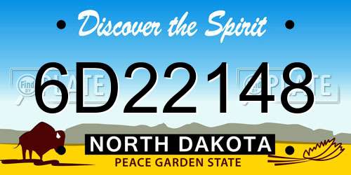 6D22148 North Dakota License Plate