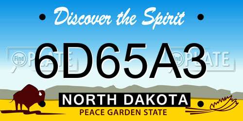6D65A3 North Dakota License Plate
