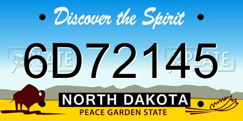 6D72145 North Dakota License Plate