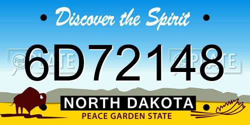 6D72148 North Dakota License Plate