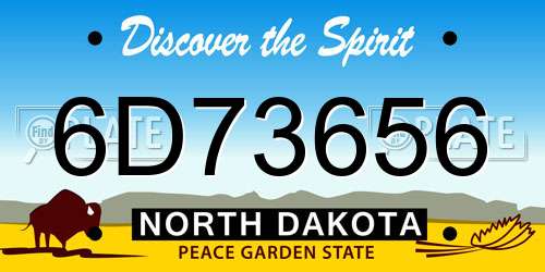 6D73656 North Dakota License Plate