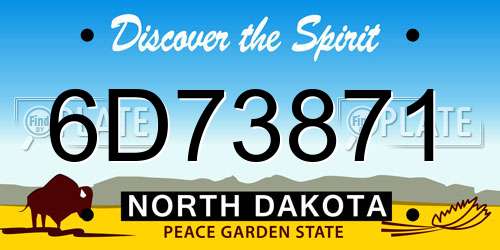 6D73871 North Dakota License Plate